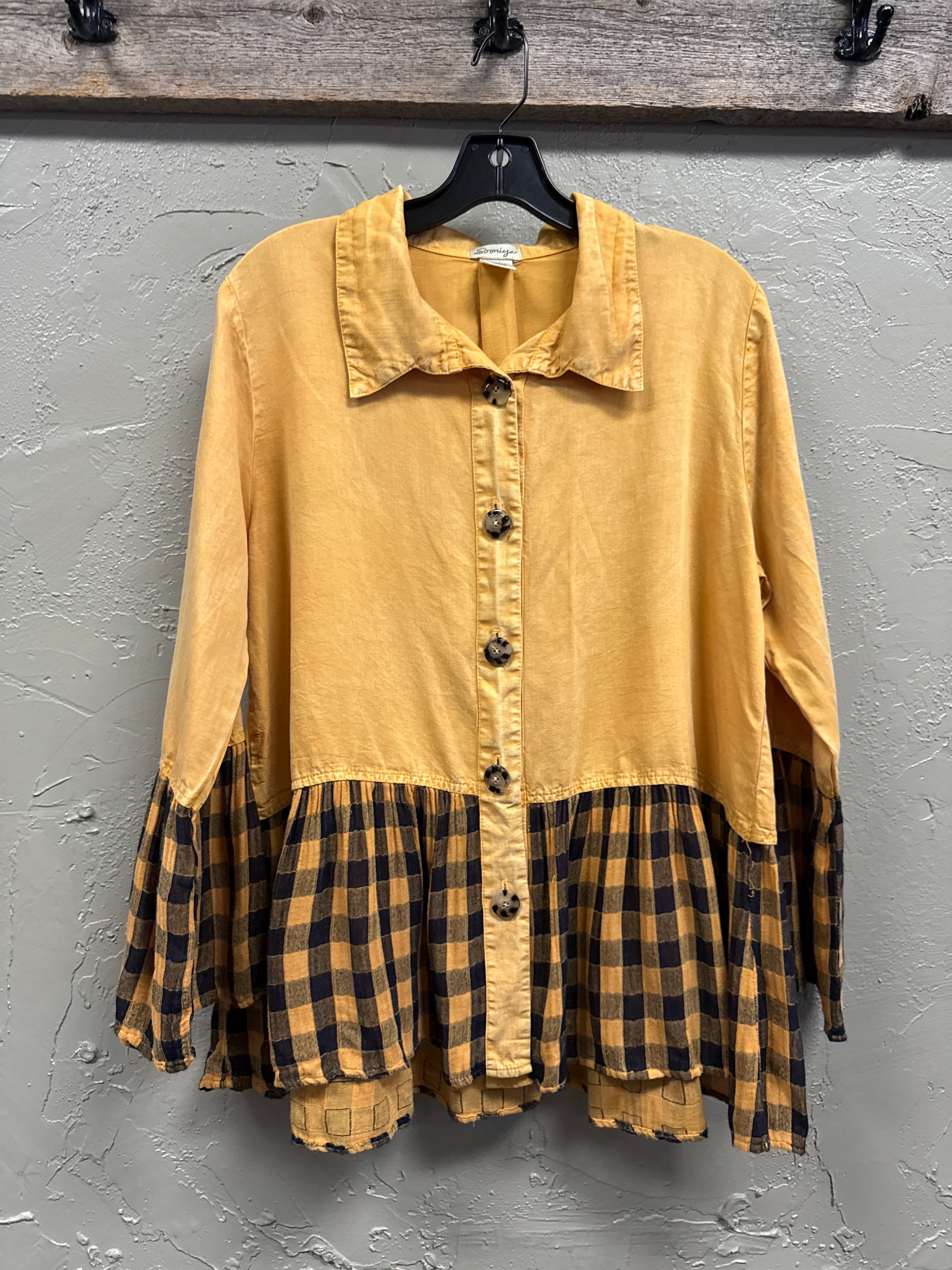 NWOT Sooniya Sunwashed Peplum Blouse