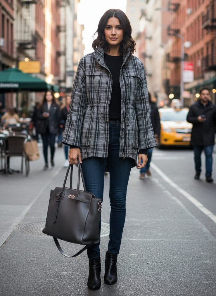 G.E.T Plaid Utility Field Jacket (org$130)