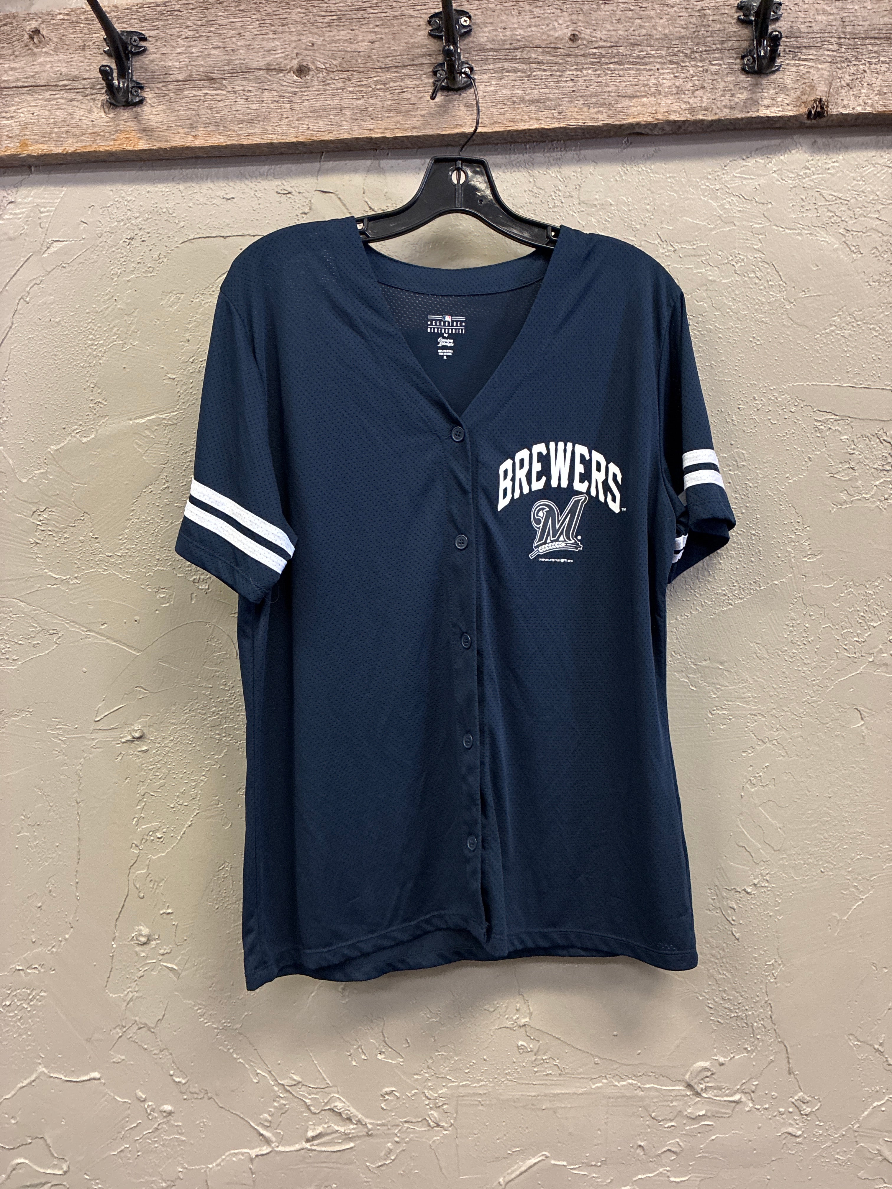 Milw Brewers Button-Up Jersey