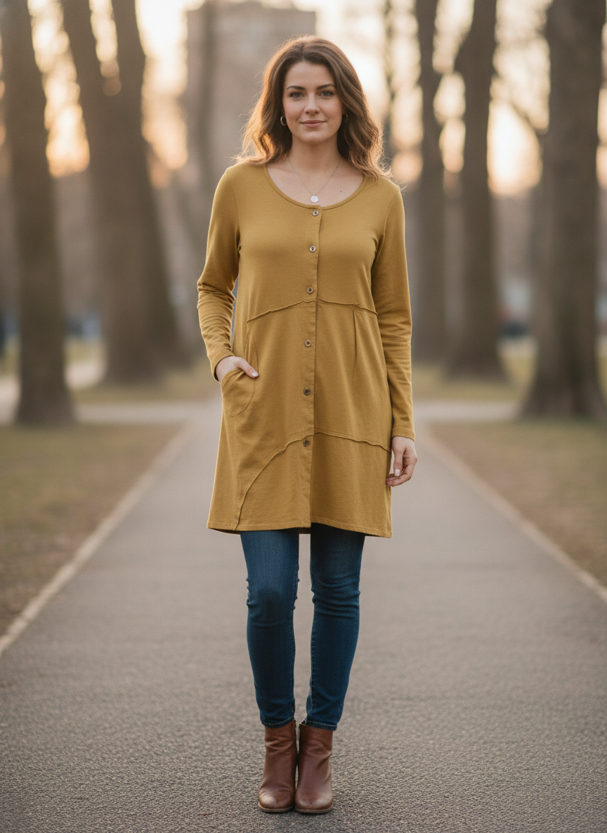 *NWT Fenini Button-Down Tunic Dress (org$109)