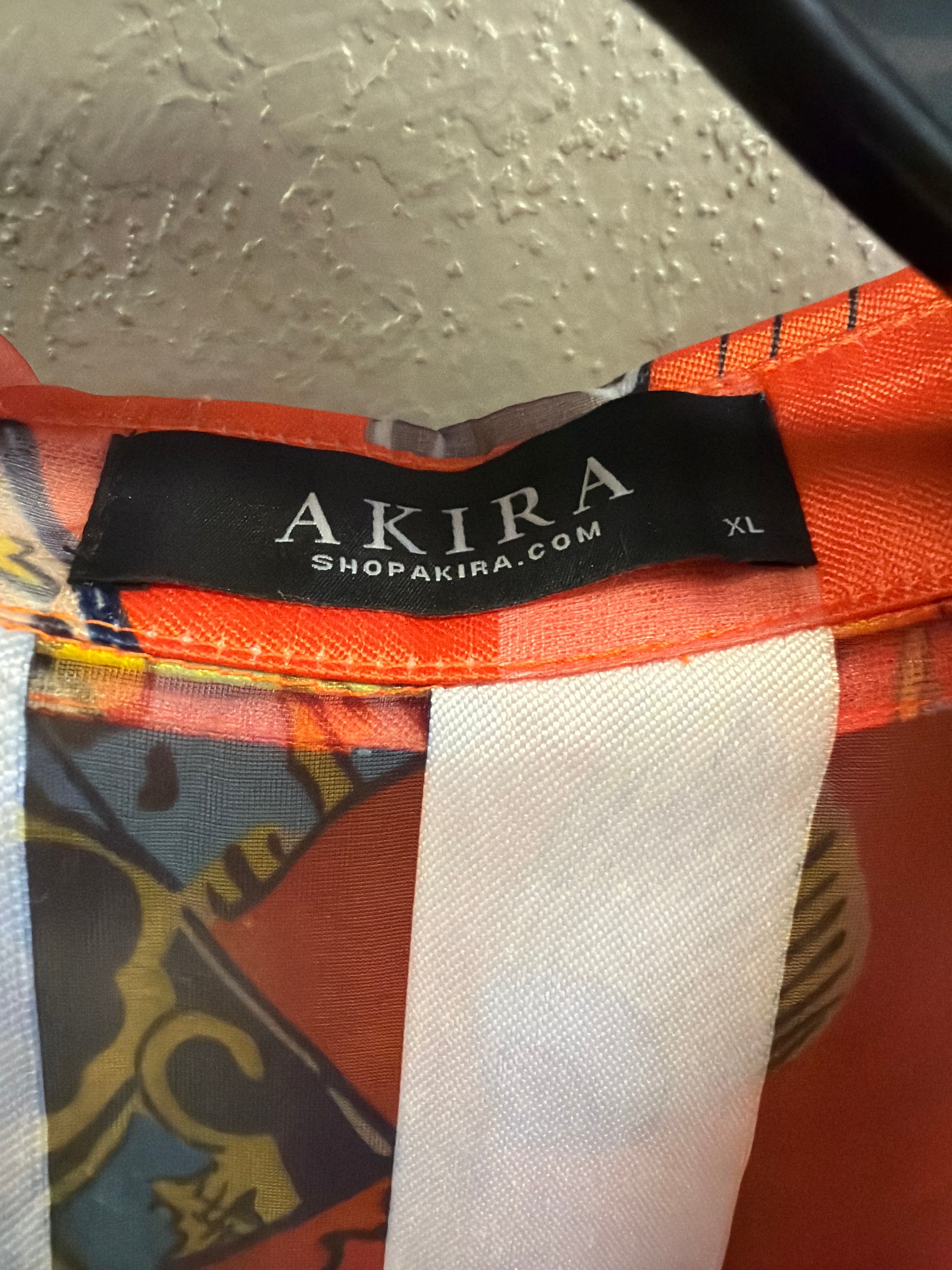 Akira Baroque Print Sheer Blouse (org$70)