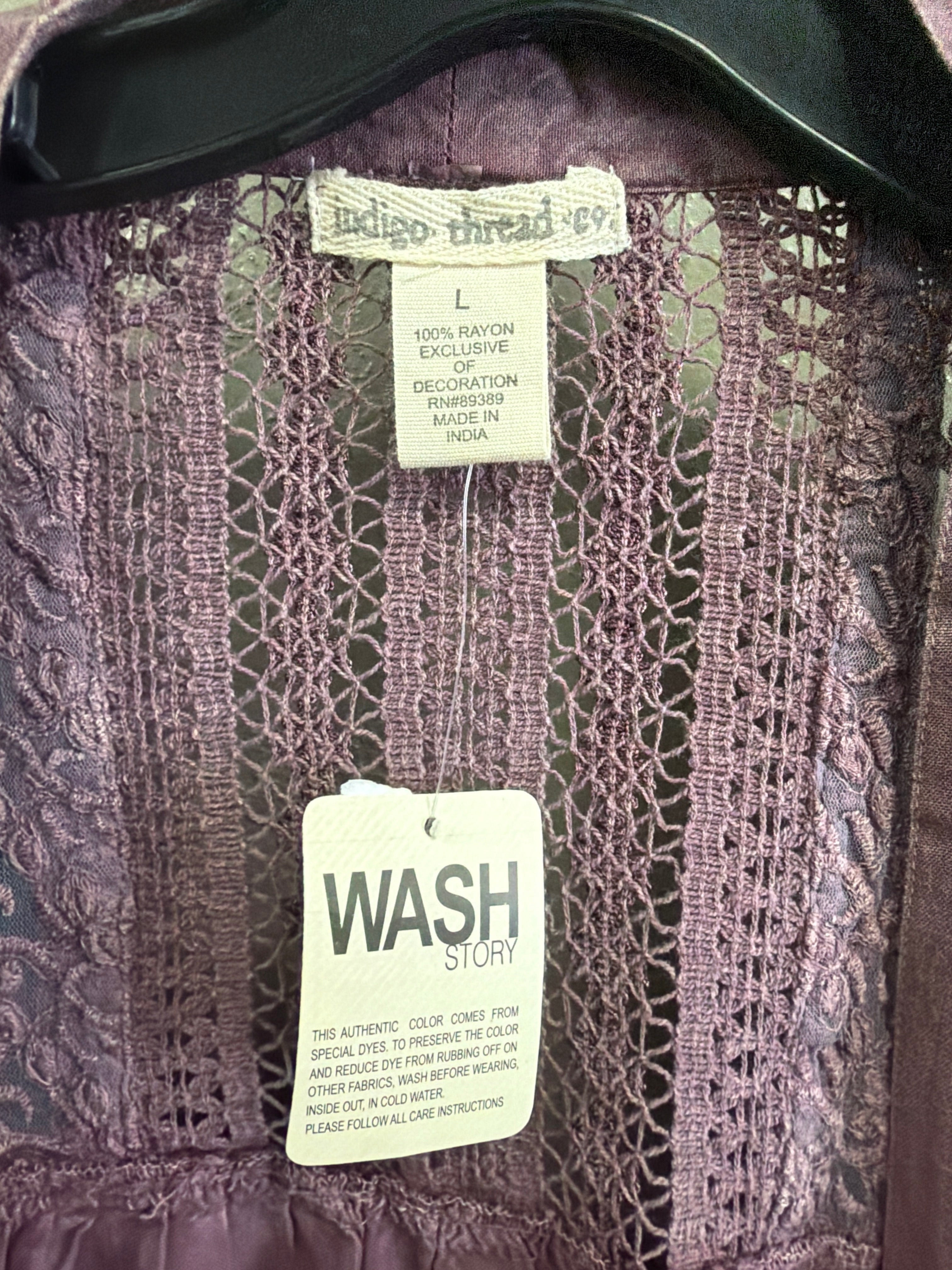 NWOT Indigo Thread Cascading Cardigan