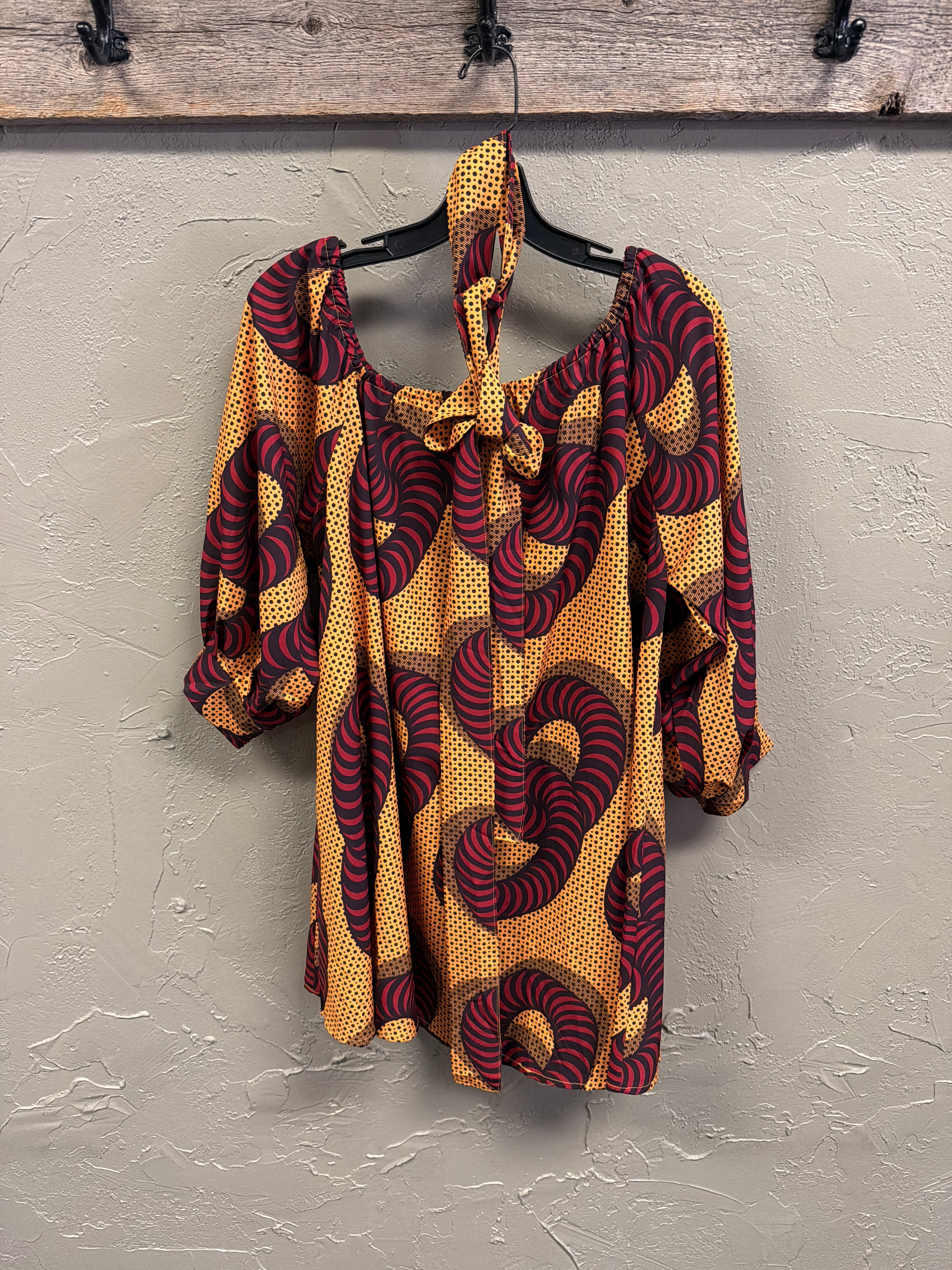 Off-The-Shoulder Ankara Tunic