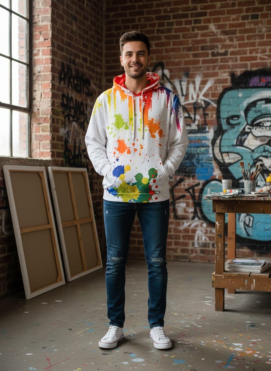 Colorful Paint Platter Graphic Hoodie