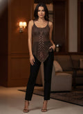 Vtg Y2K Sheer Beaded Camisole
