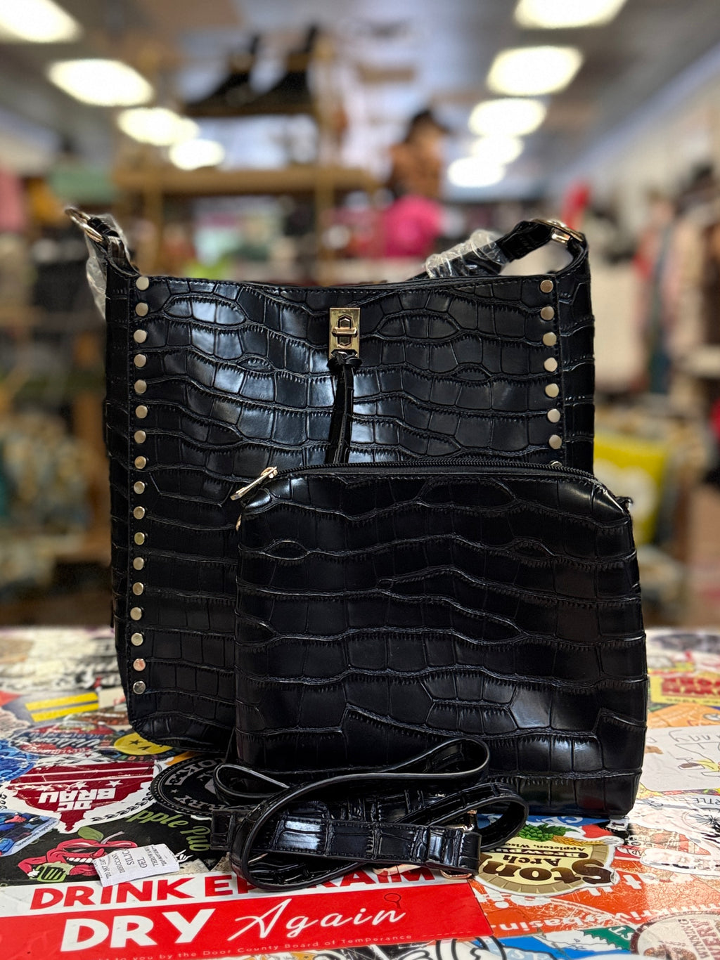 NWOT Kate & Mallory Croc-Embossed 2-PC Set (org$75)