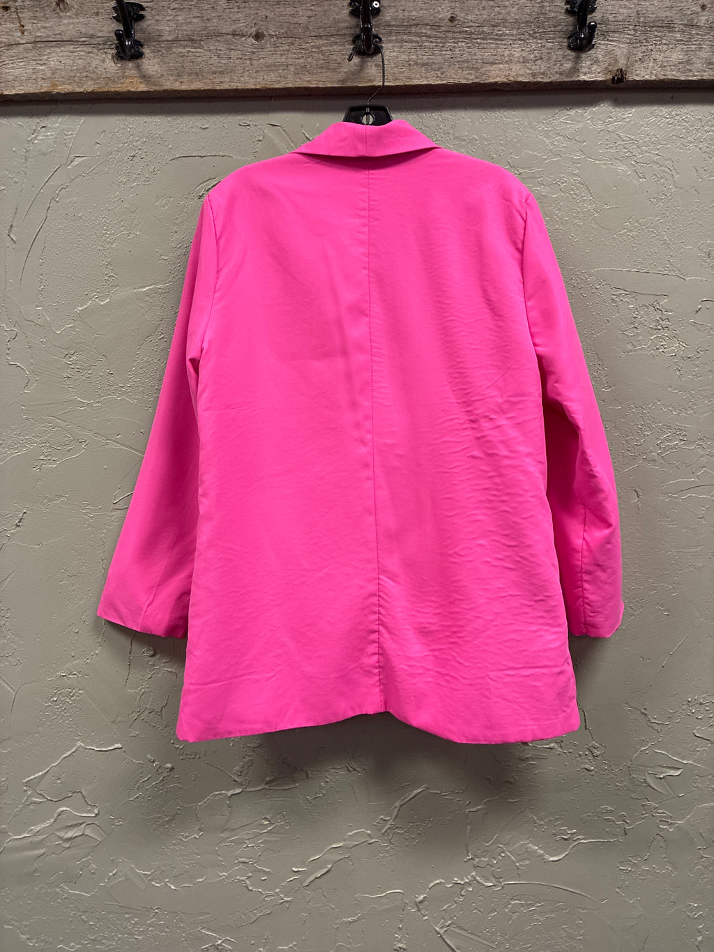 Vibrant Hot Pink Open-Front Blazer