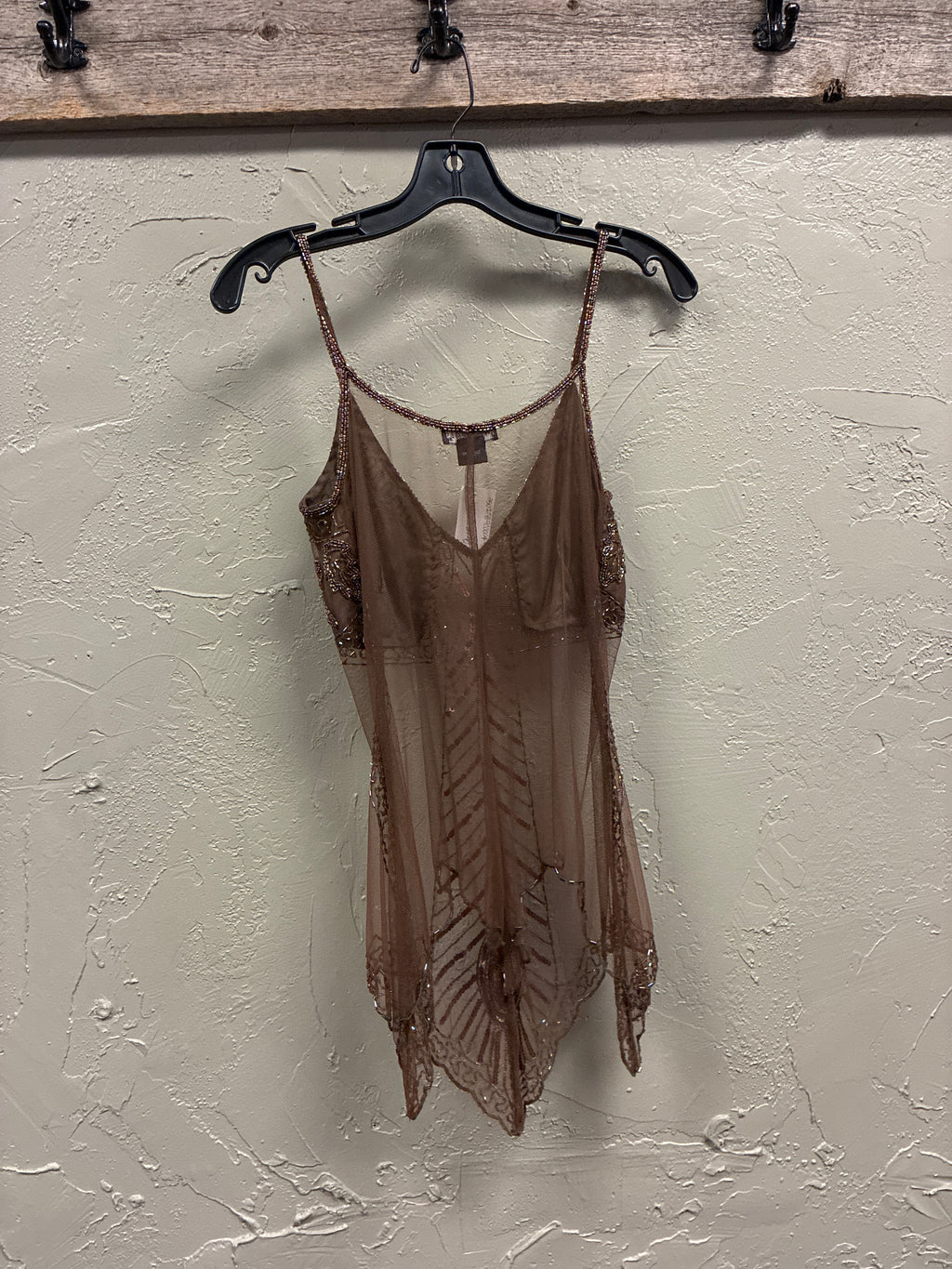 Vtg Y2K Sheer Beaded Camisole