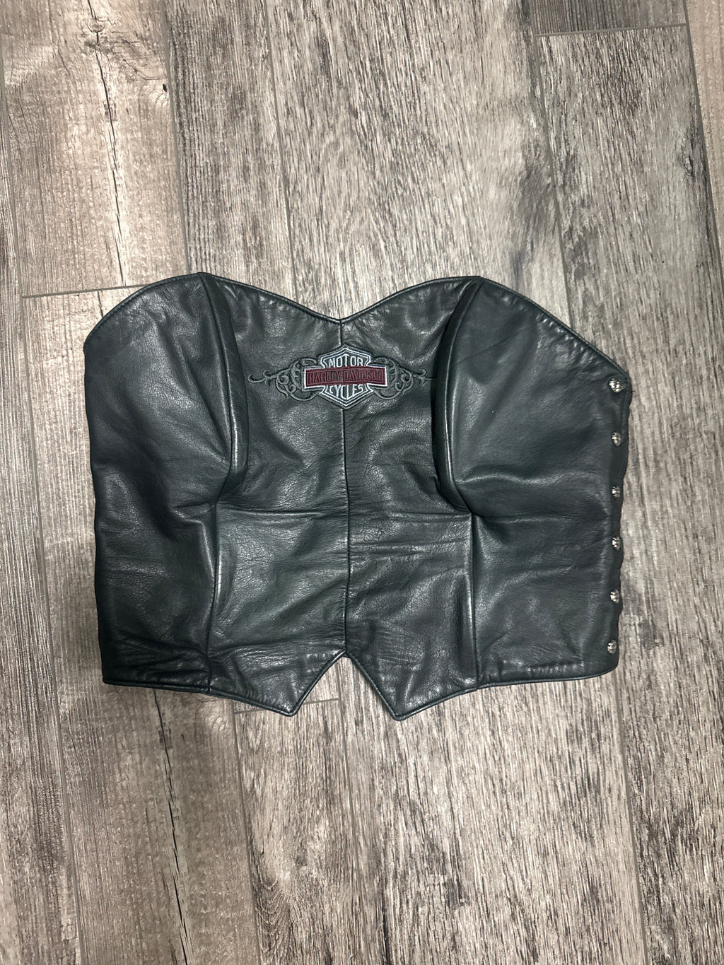 Vtg Y2K Harley-Davidson Leather Bustier