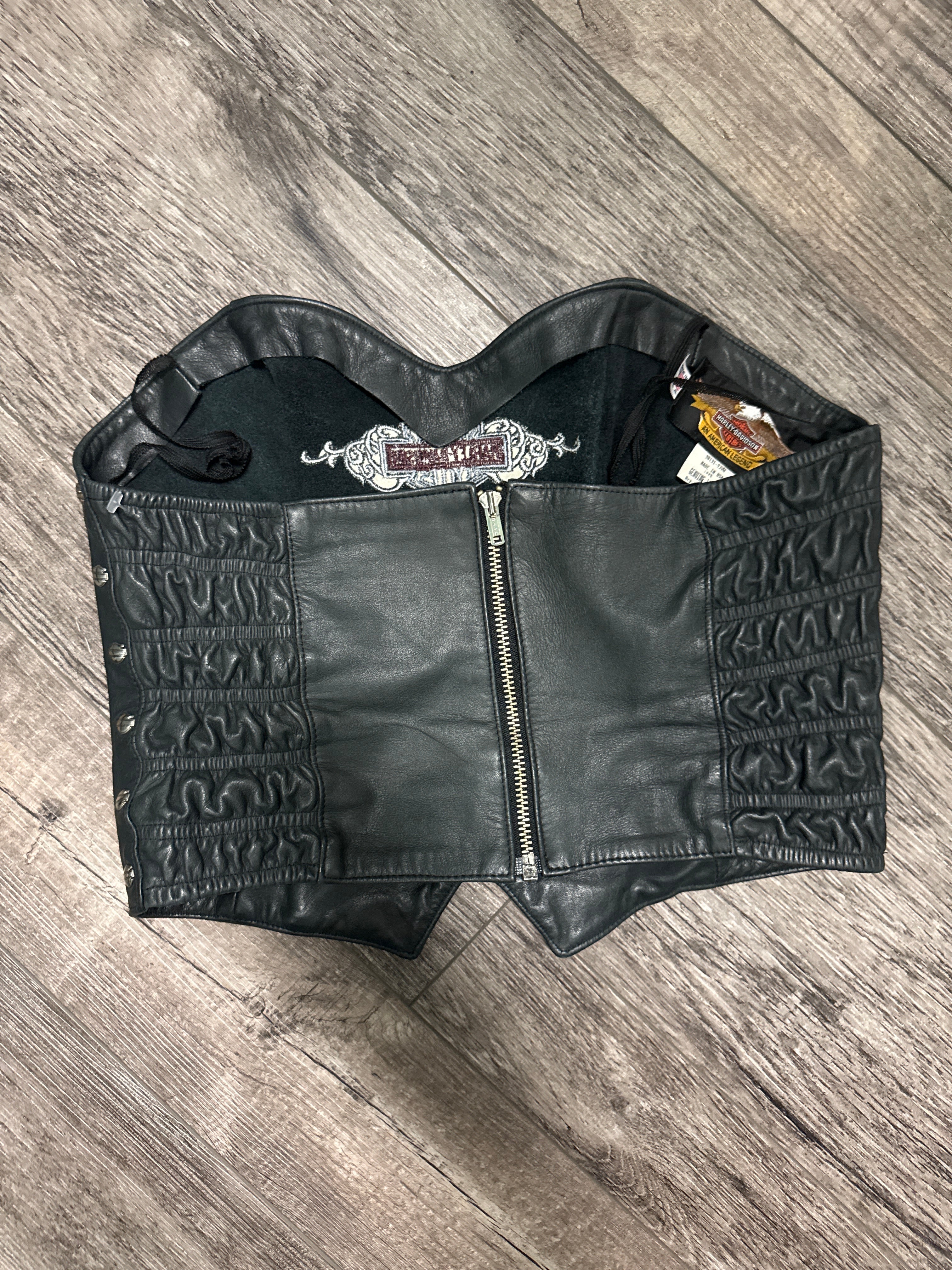 Vtg Y2K Harley-Davidson Leather Bustier