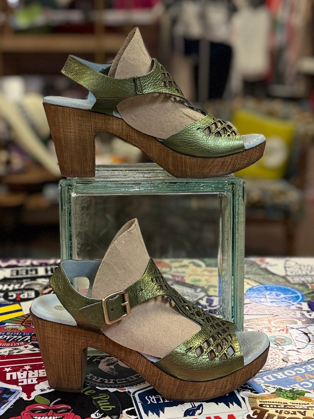 Eric Michael Metallic Sandals (org$125)