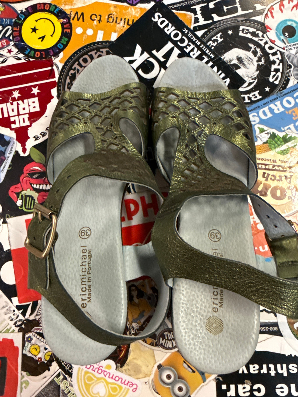 Eric Michael Metallic Sandals (org$125)