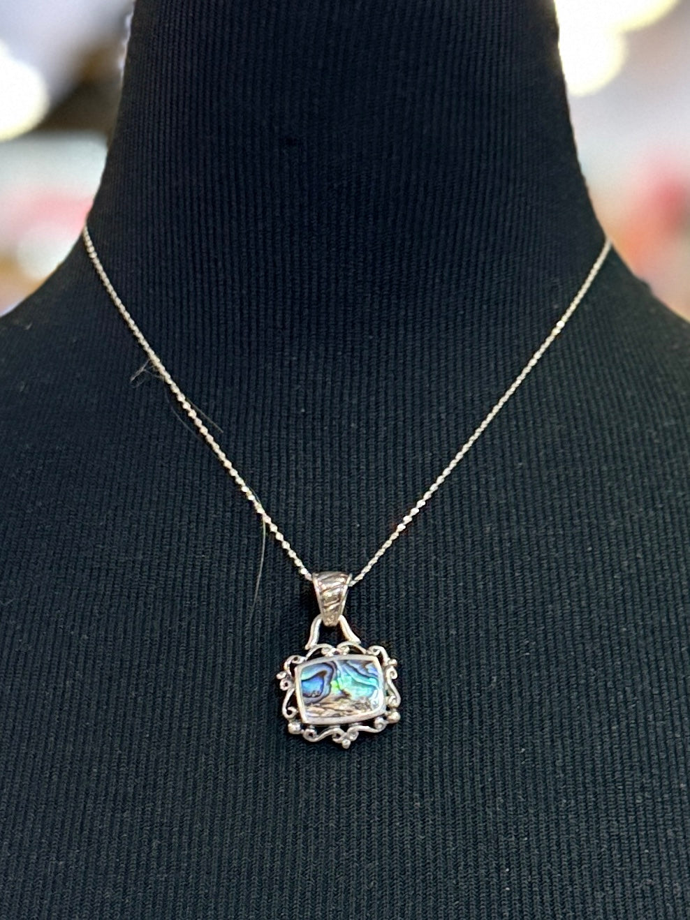 Sterling & Abalone Shell Necklace
