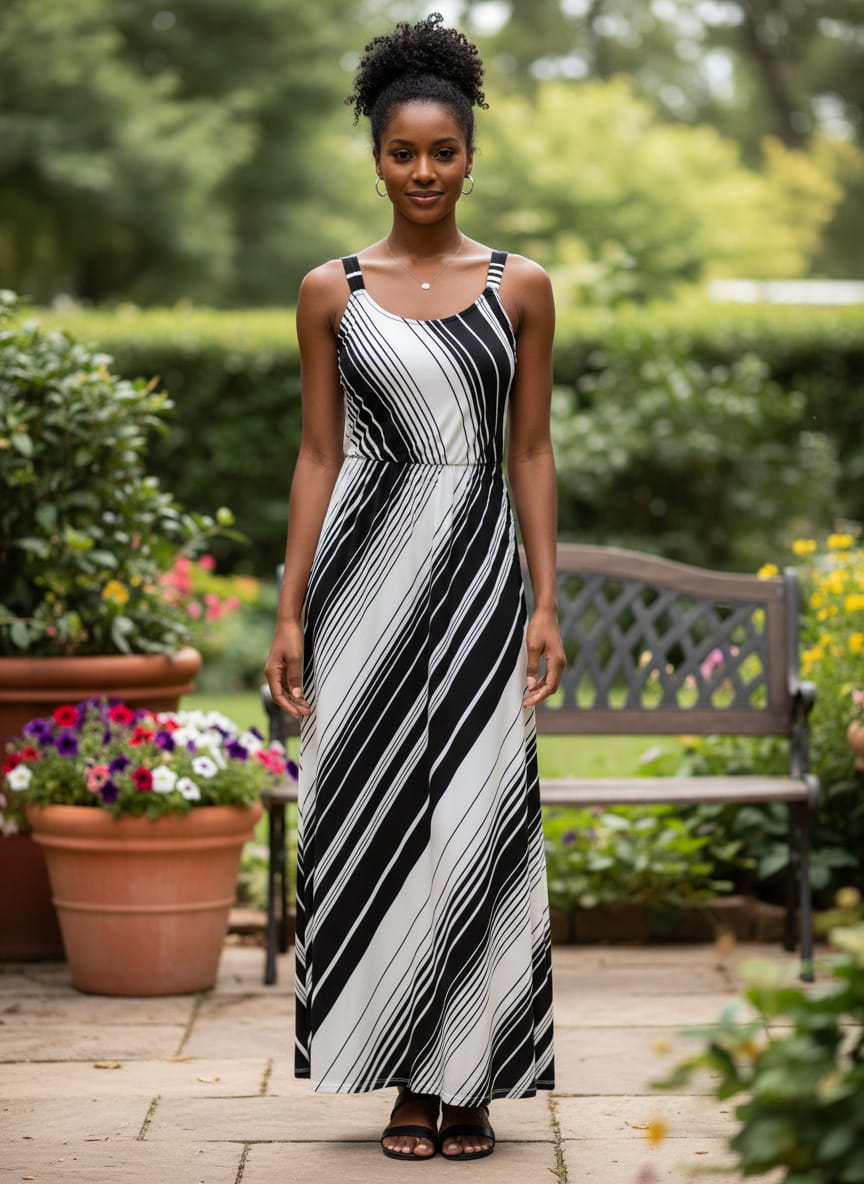 WHBM Bias Stripe Maxi (org$130)