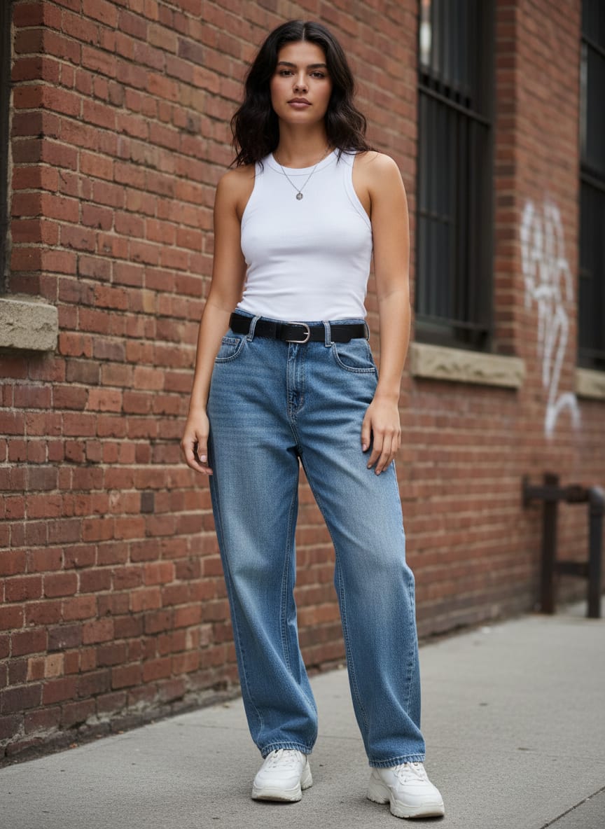 Aero High-Rise Baggy Jean (org$65)