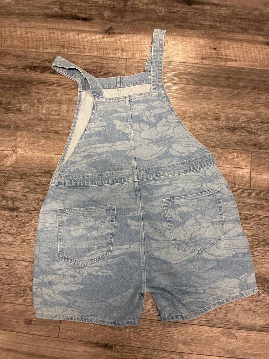 Nasty Gal Etched Floral Denim Shortalls