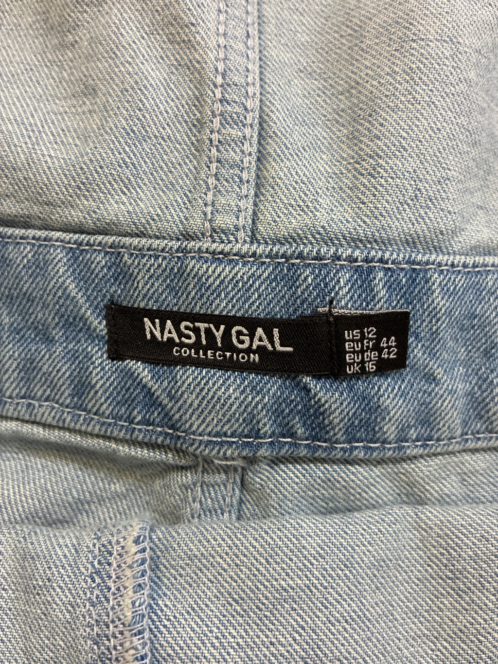 Nasty Gal Etched Floral Denim Shortalls