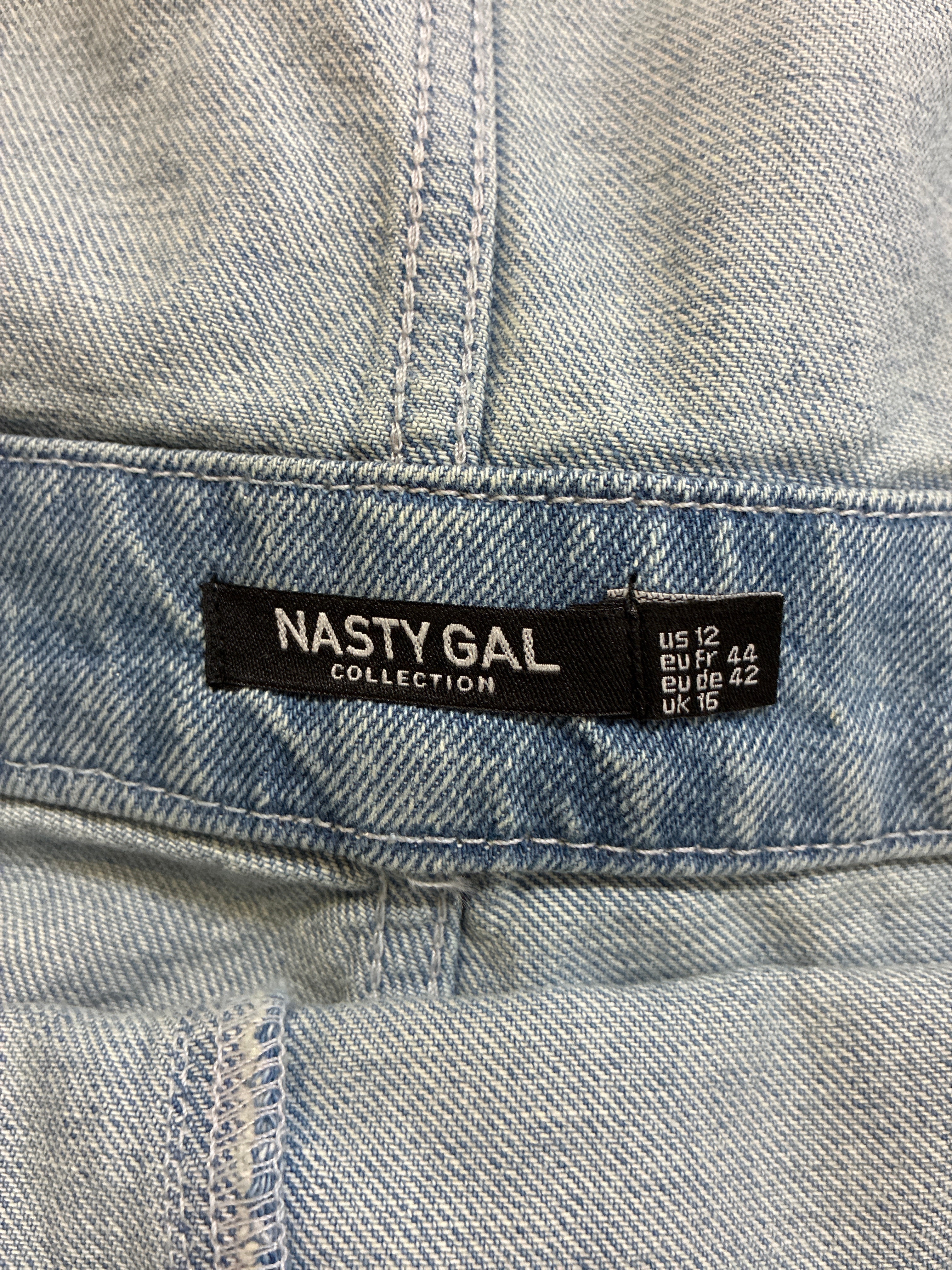 Nasty Gal Etched Floral Denim Shortalls