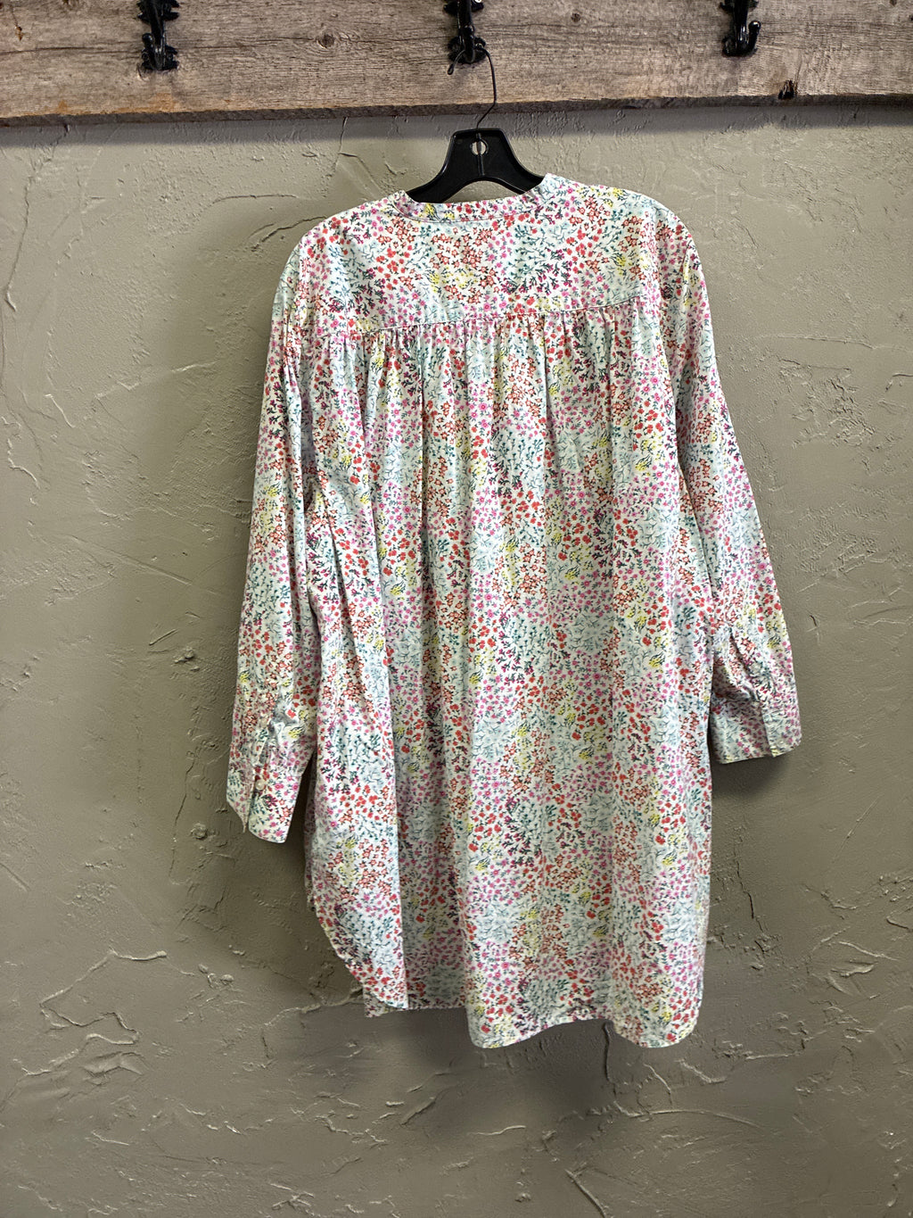 Lands End Floral Button Down Tunic