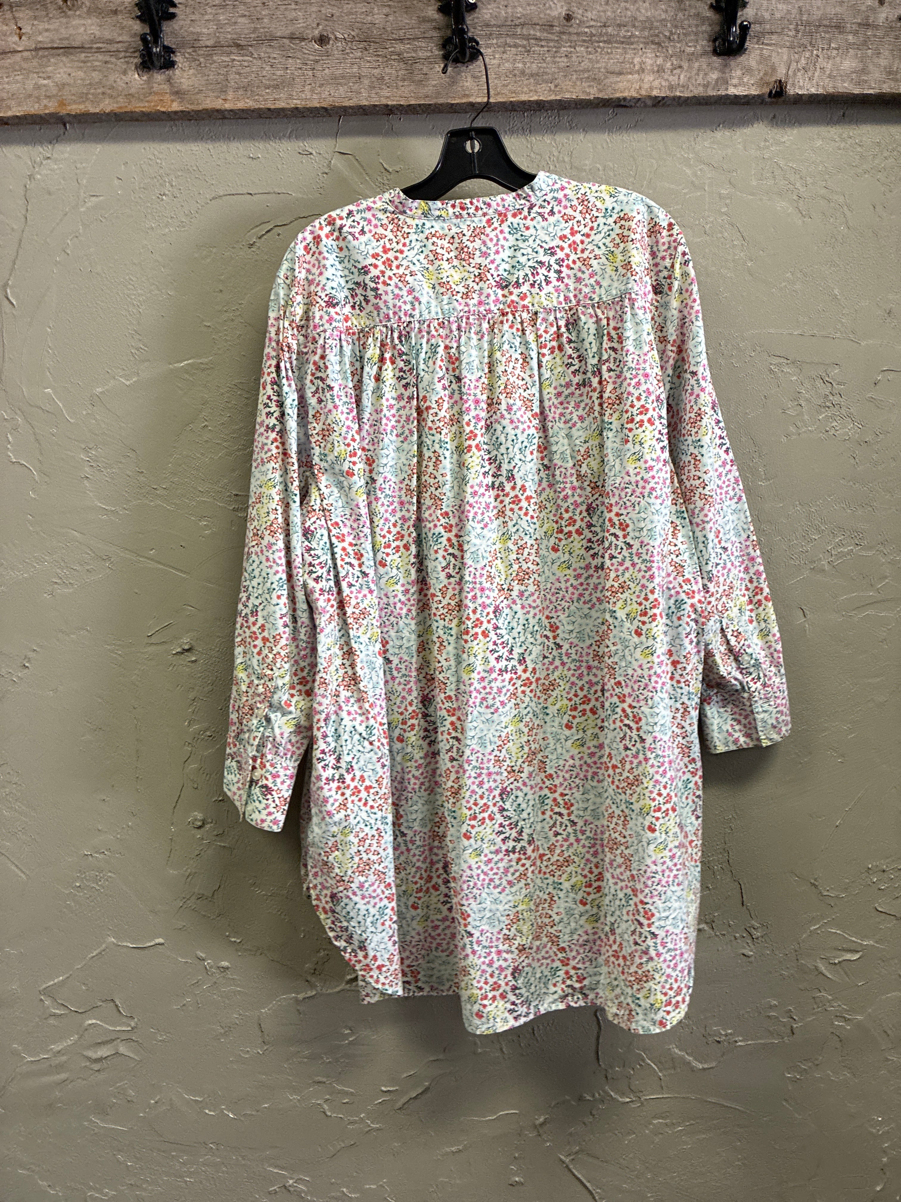 Lands End Floral Button Down Tunic