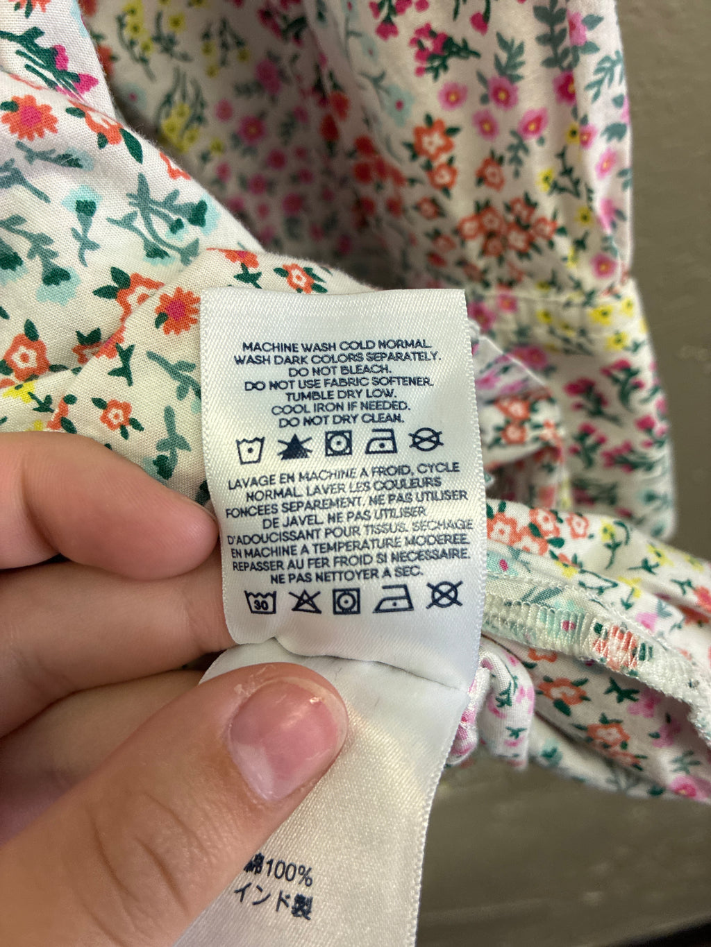 Lands End Floral Button Down Tunic