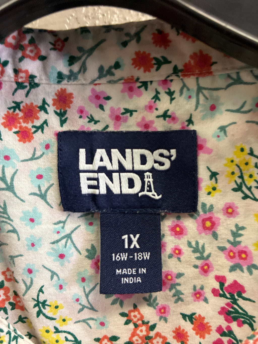 Lands End Floral Button Down Tunic