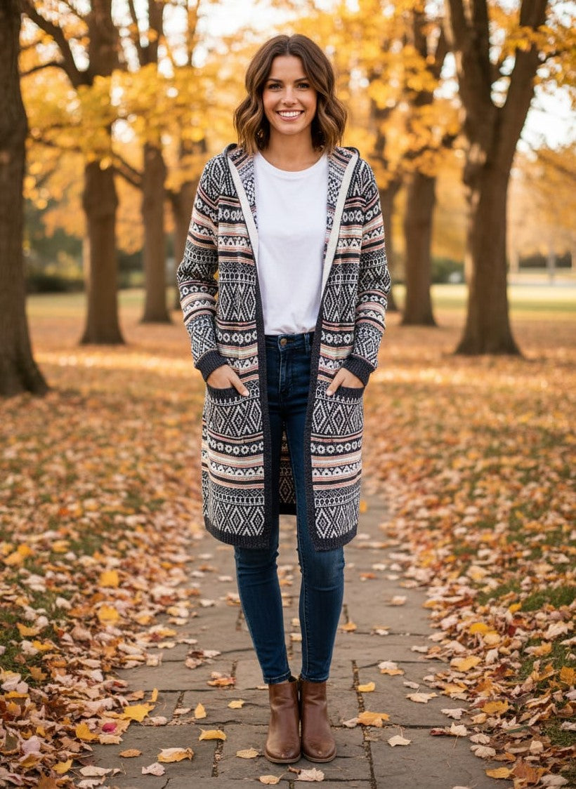 Monteau Hooded Duster Cardi (org$135)