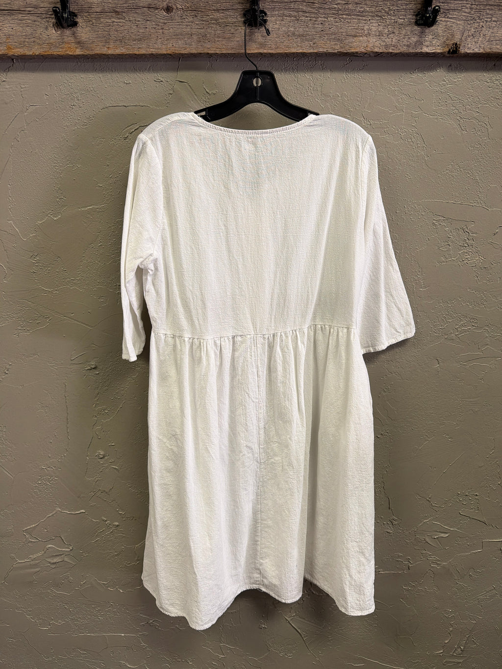 Embroidered Button-Front Dress