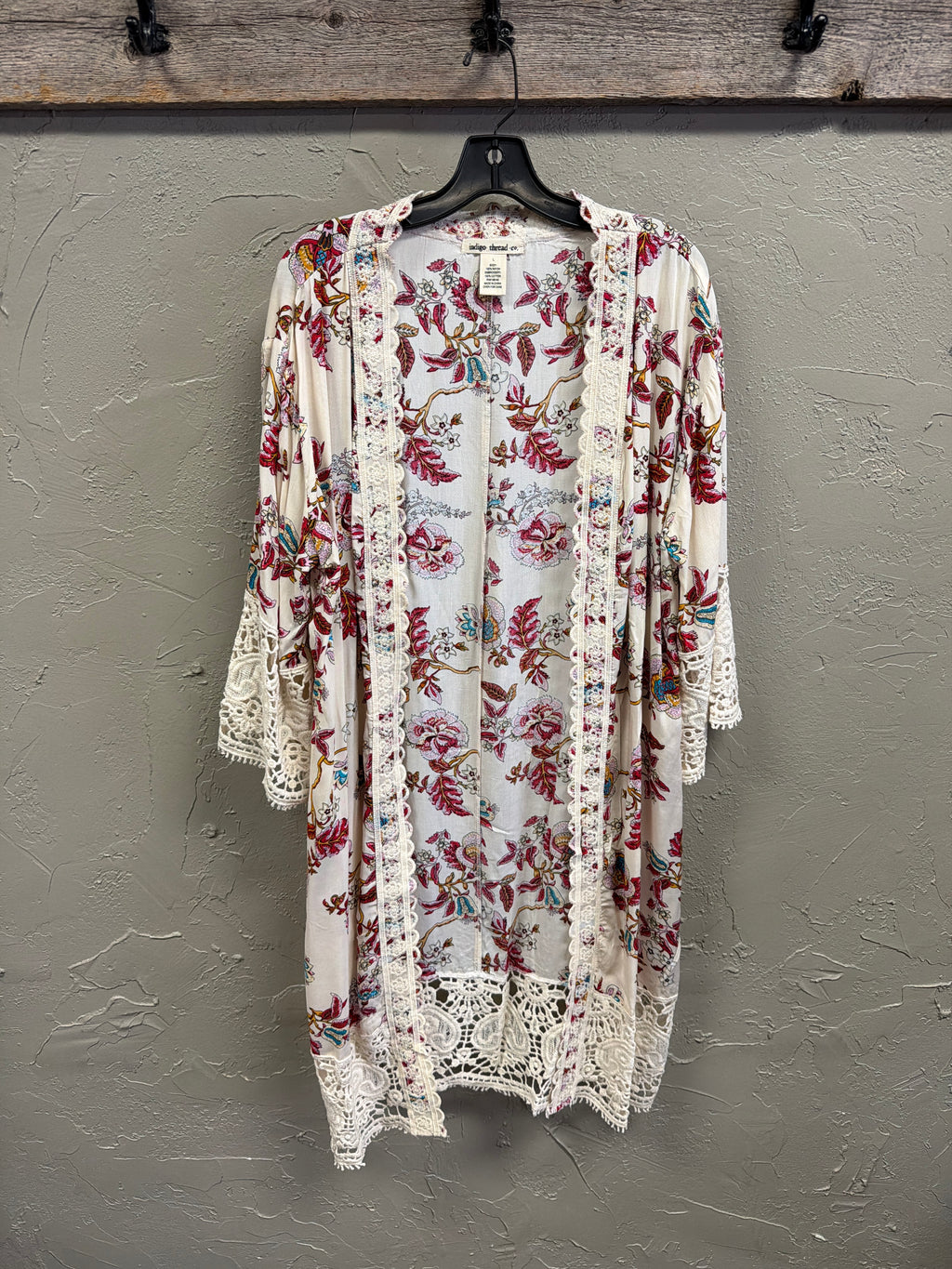 NWOT Indigo Thread Lace Trim Duster (org$48)