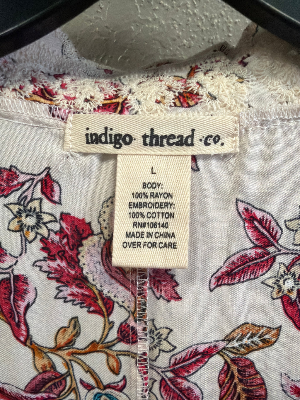 NWOT Indigo Thread Lace Trim Duster (org$48)