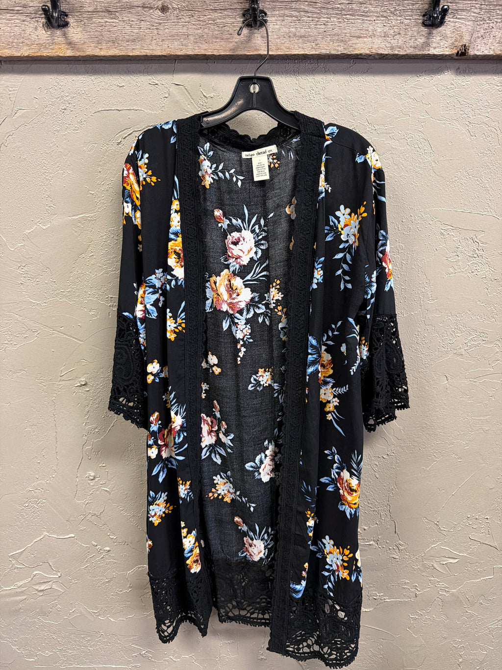 NWOT Indigo Thread Lace Trim Duster (org$48)