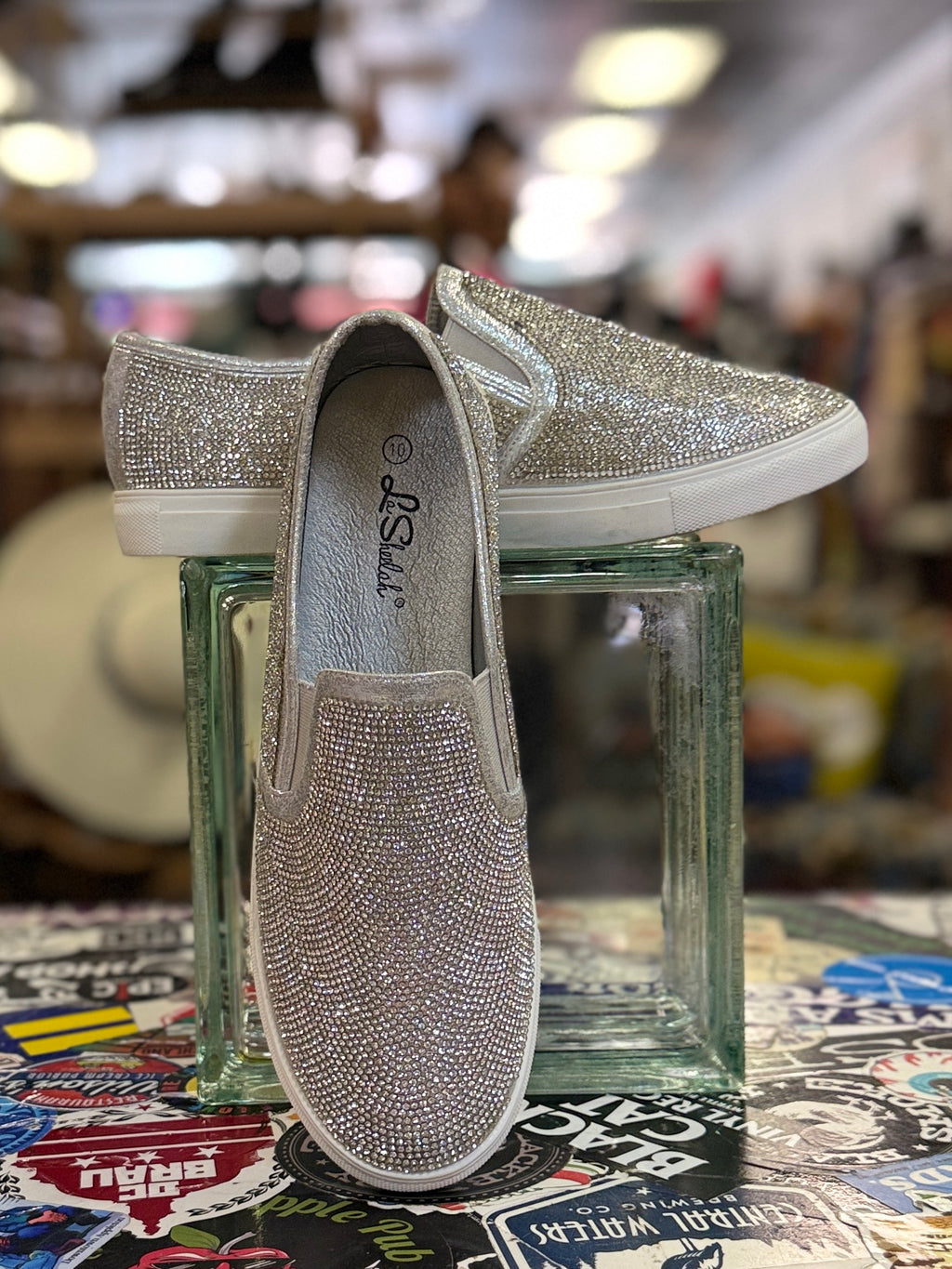 La Sheelah Rhinestone Slip-On Sneakers