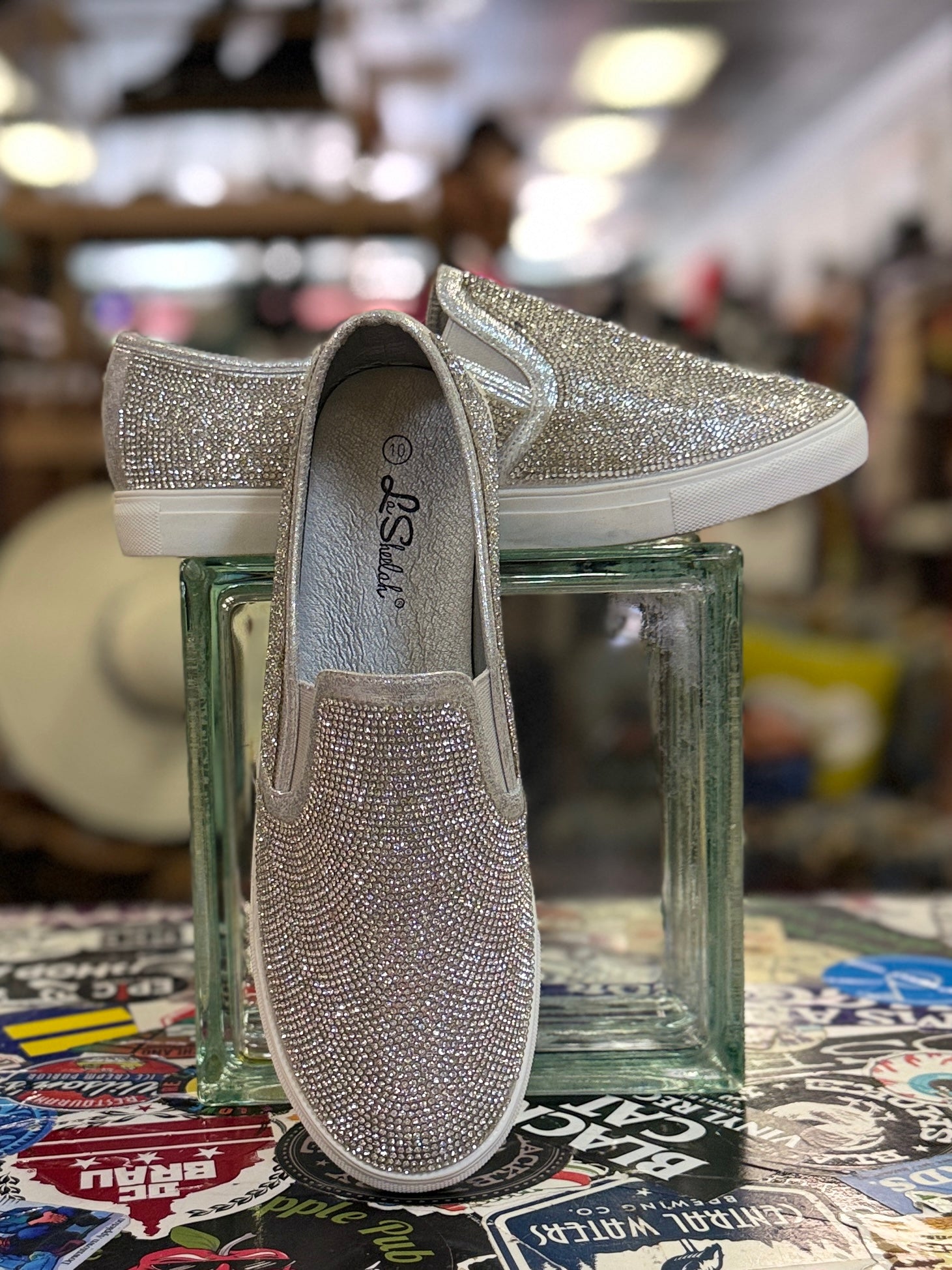 La Sheelah Rhinestone Slip-On Sneakers