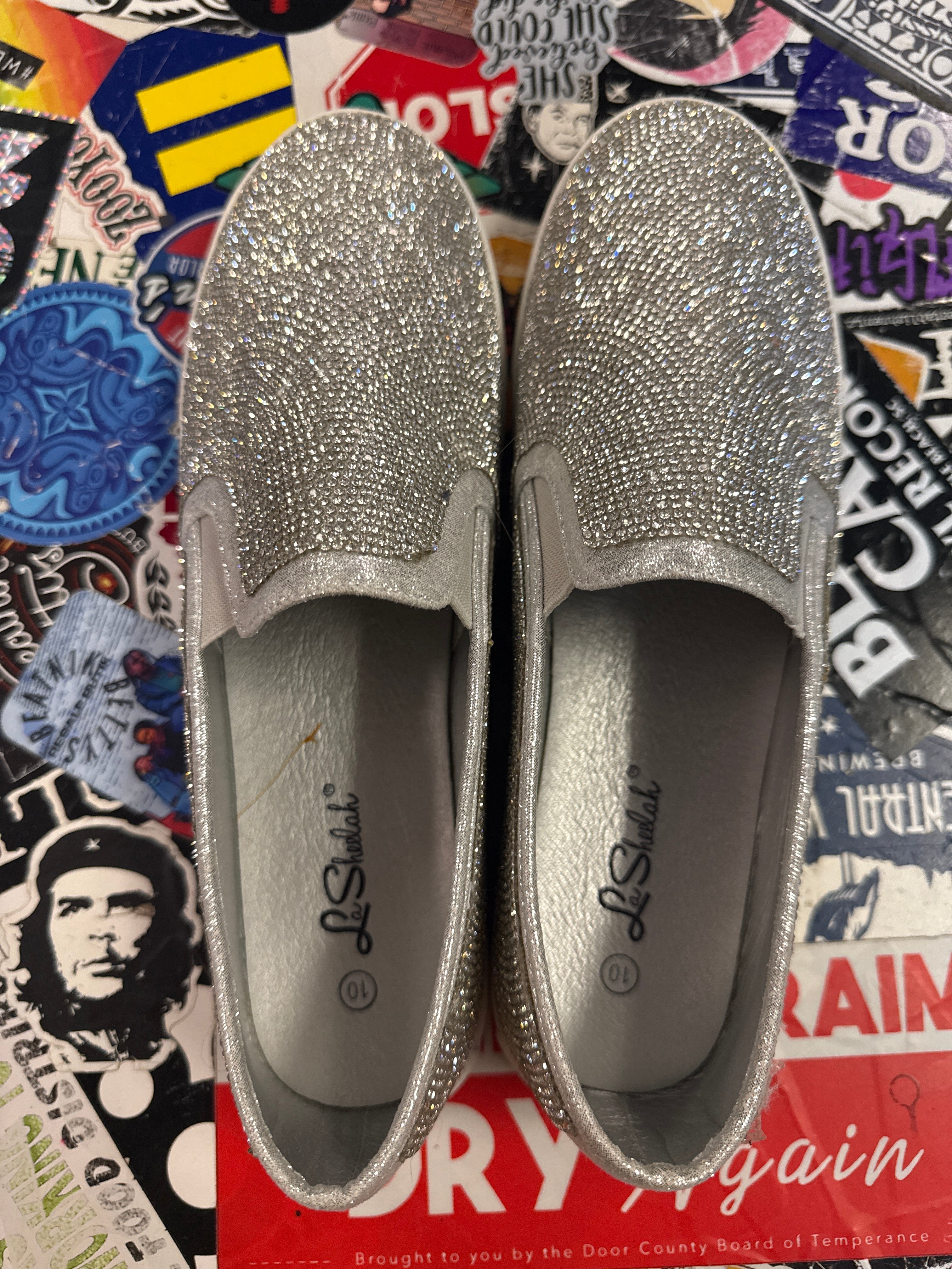La Sheelah Rhinestone Slip-On Sneakers