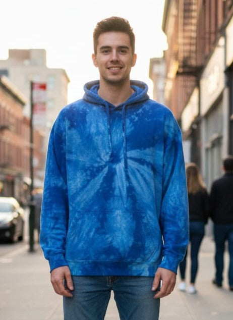 NWOT Colortone Blue Spiral Hoodie