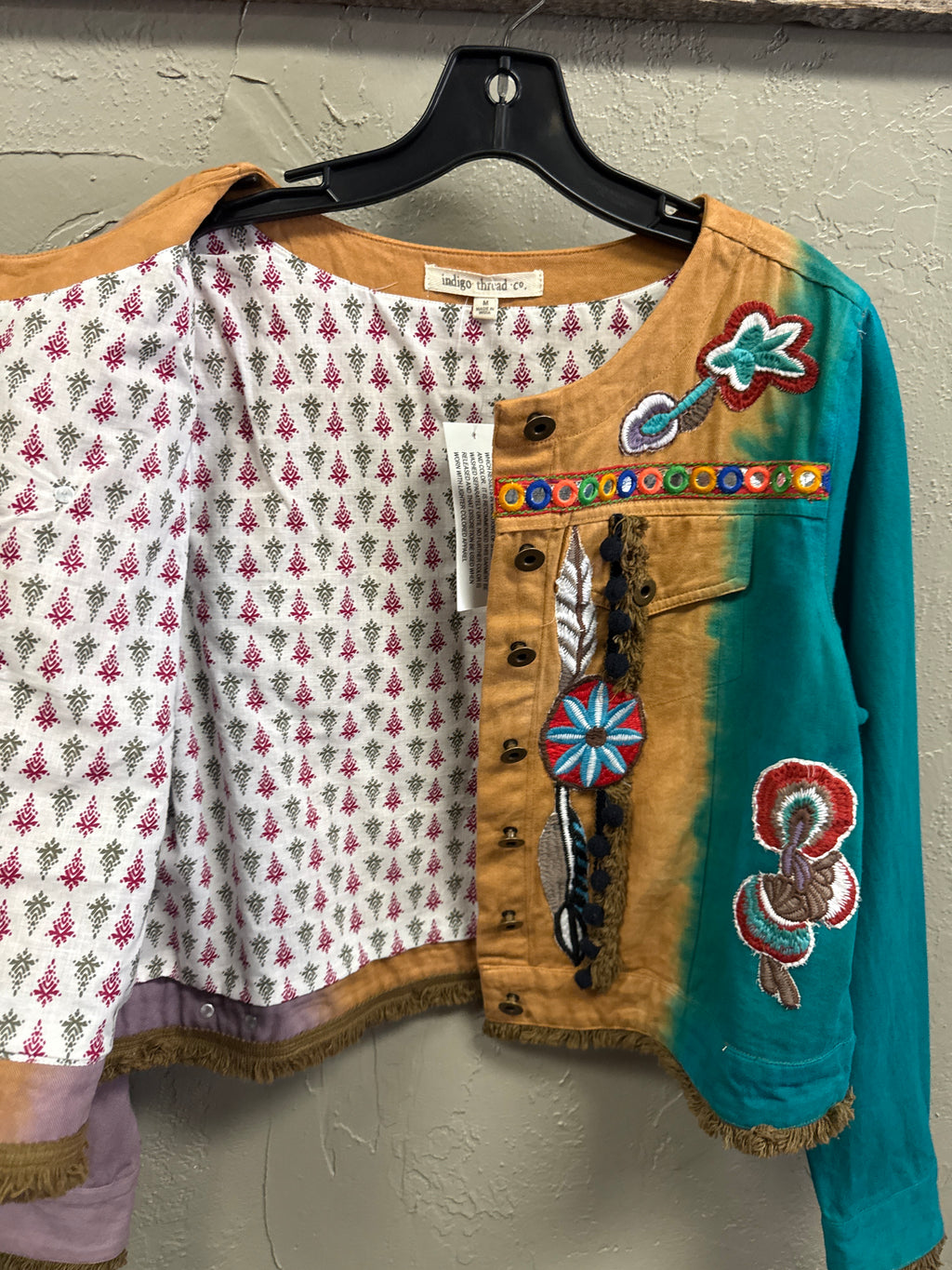NWOT Indigo Thread Embroidered SW Jacket (org$98)