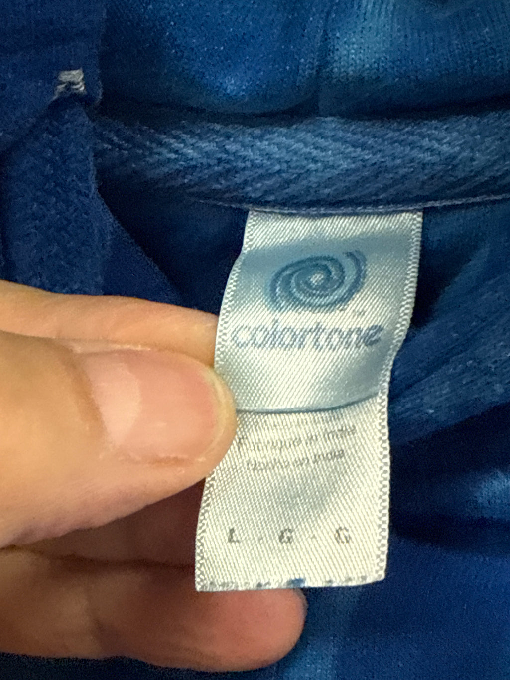 NWOT Colortone Blue Spiral Hoodie