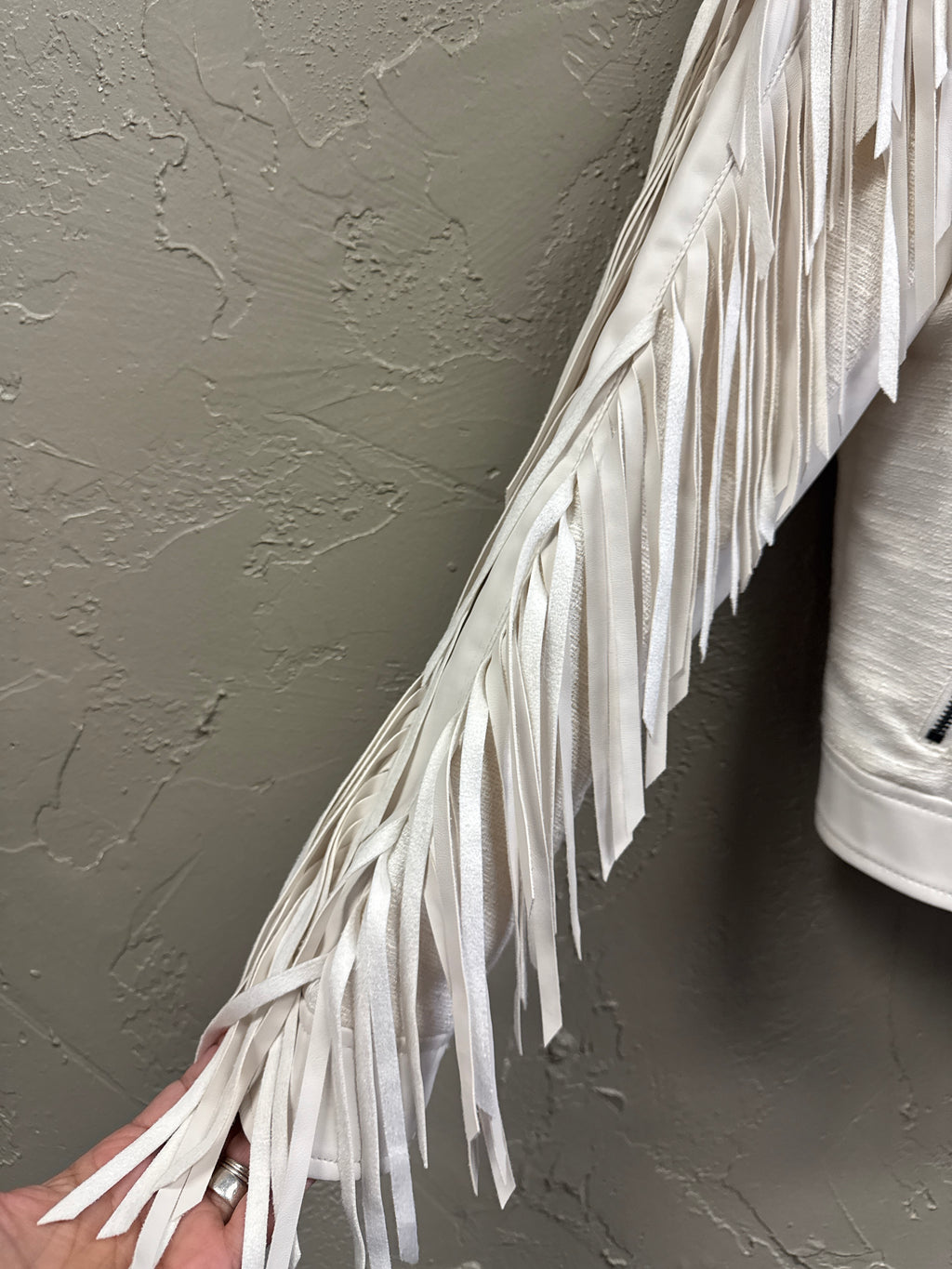 NWT a.n.a Vegan Leather Fringe Jacket (org$120)