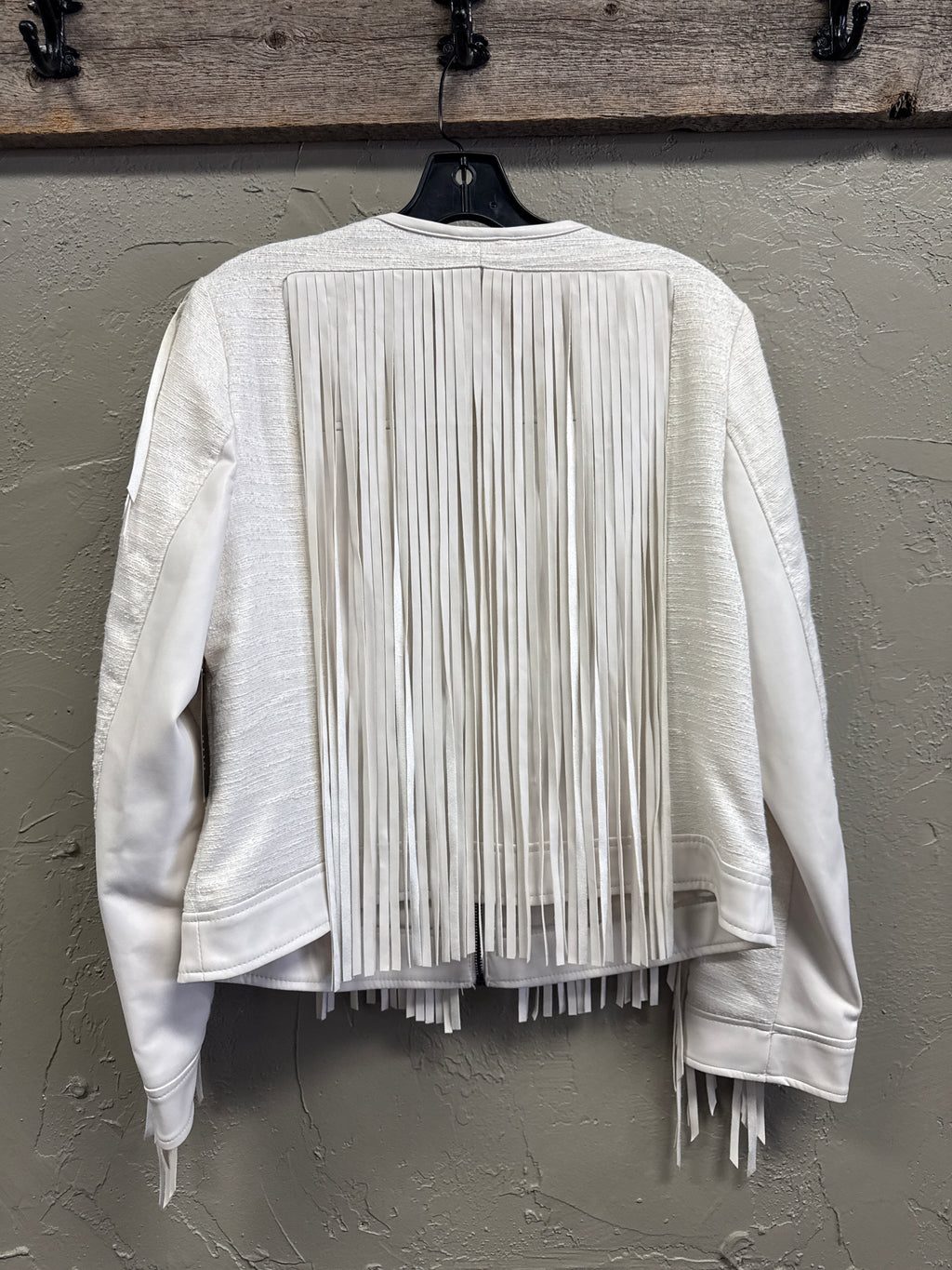 NWT a.n.a Vegan Leather Fringe Jacket (org$120)