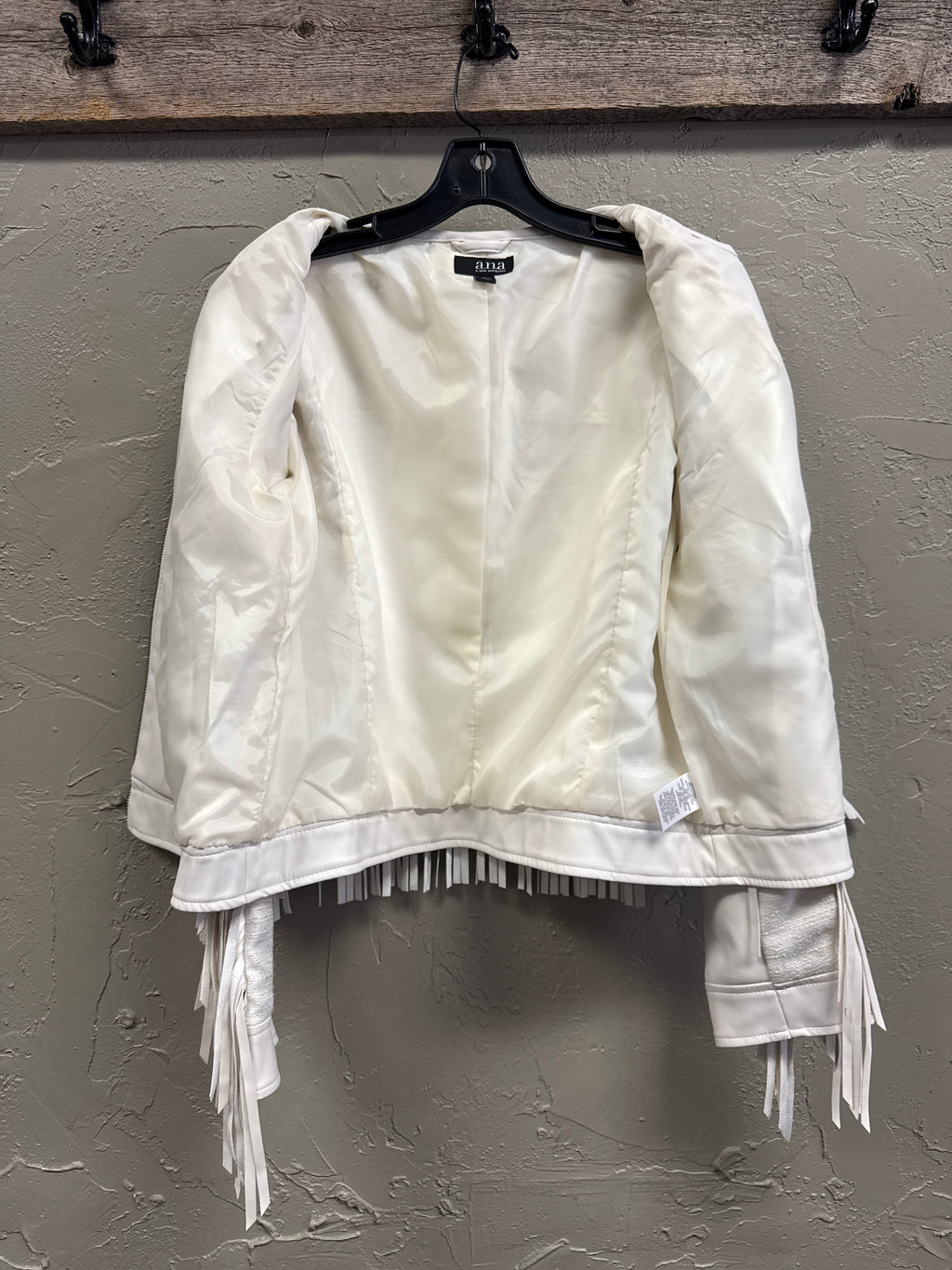 NWT a.n.a Vegan Leather Fringe Jacket (org$120)