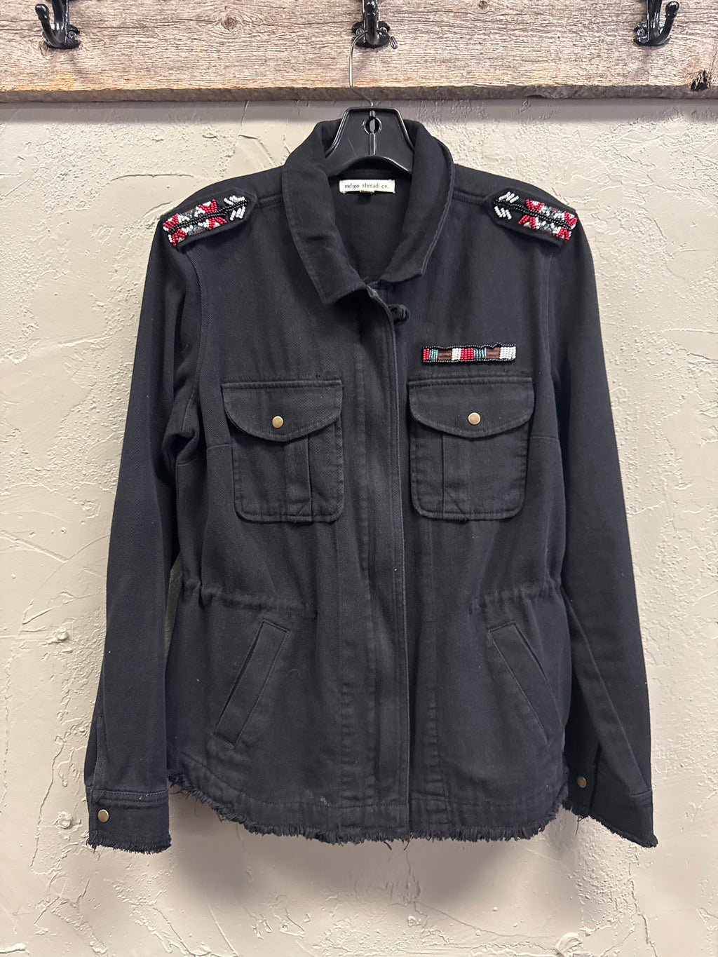 NWOT Indigo Thread Beaded Utility Jacket (org$95)