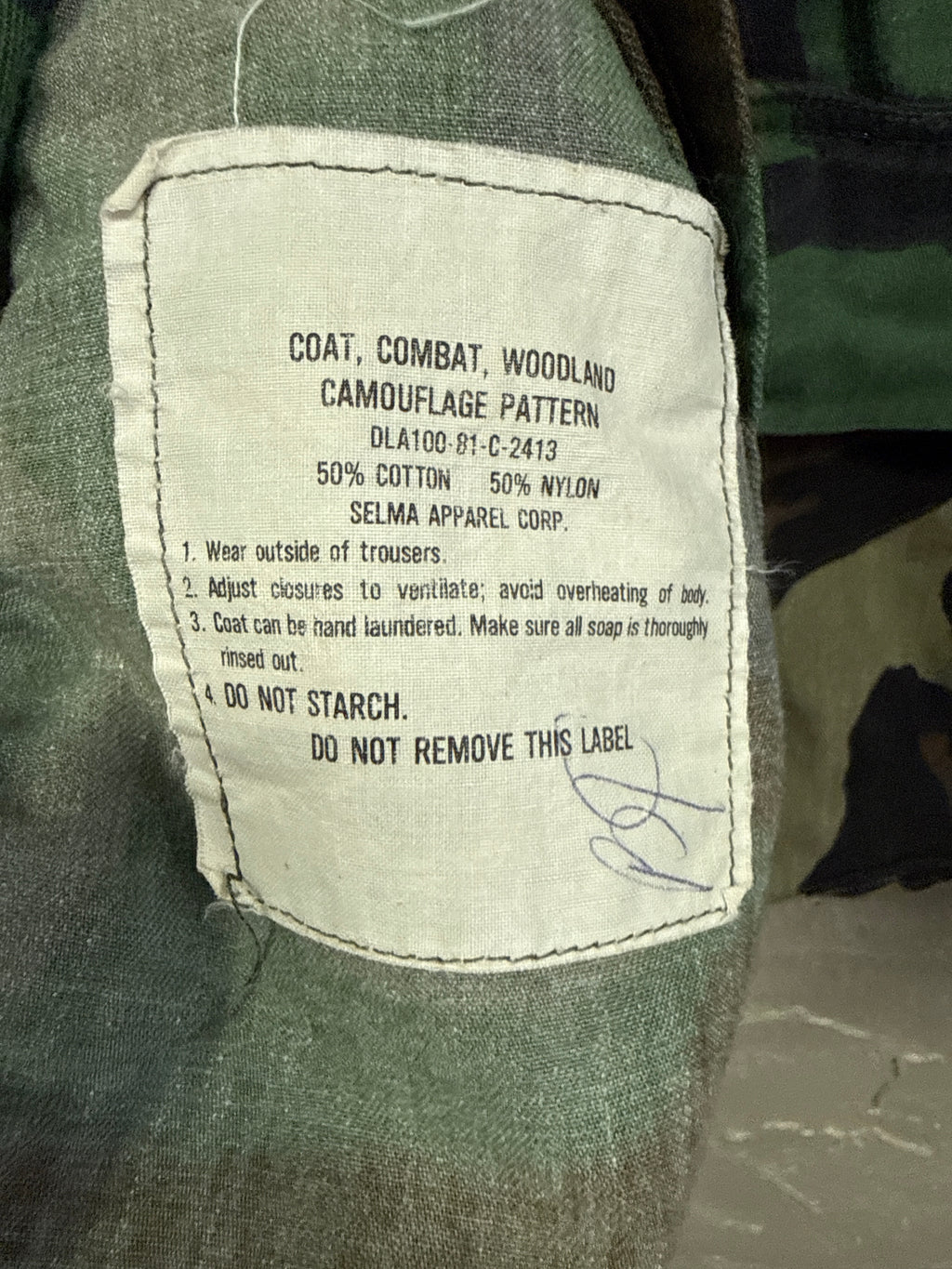 Vtg Army Woodland Camo Jacket