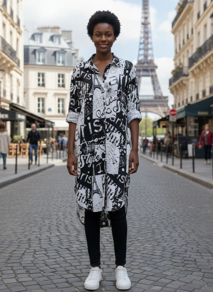 NWOT Live4Truth Newspaper Print Shirt Dress