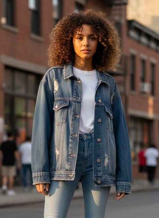 Distressed Demin Jacket