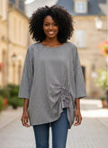 Tulip Asym Ruched Top  (org$88)