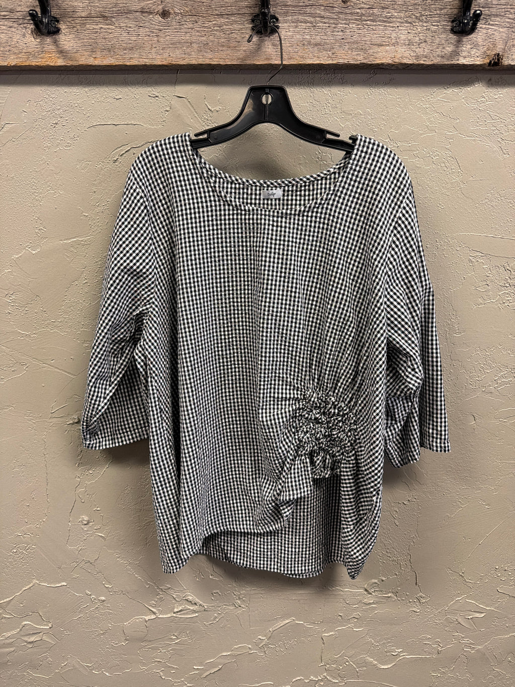 Tulip Asym Ruched Top  (org$88)