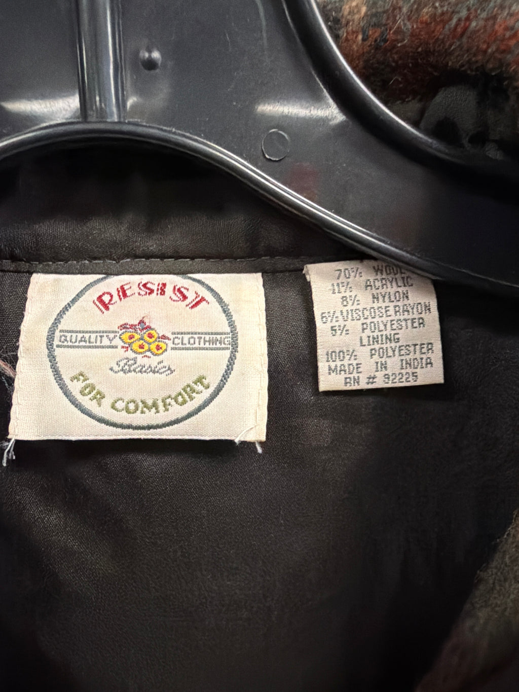 Vtg 90s RESIST Wool Shacket