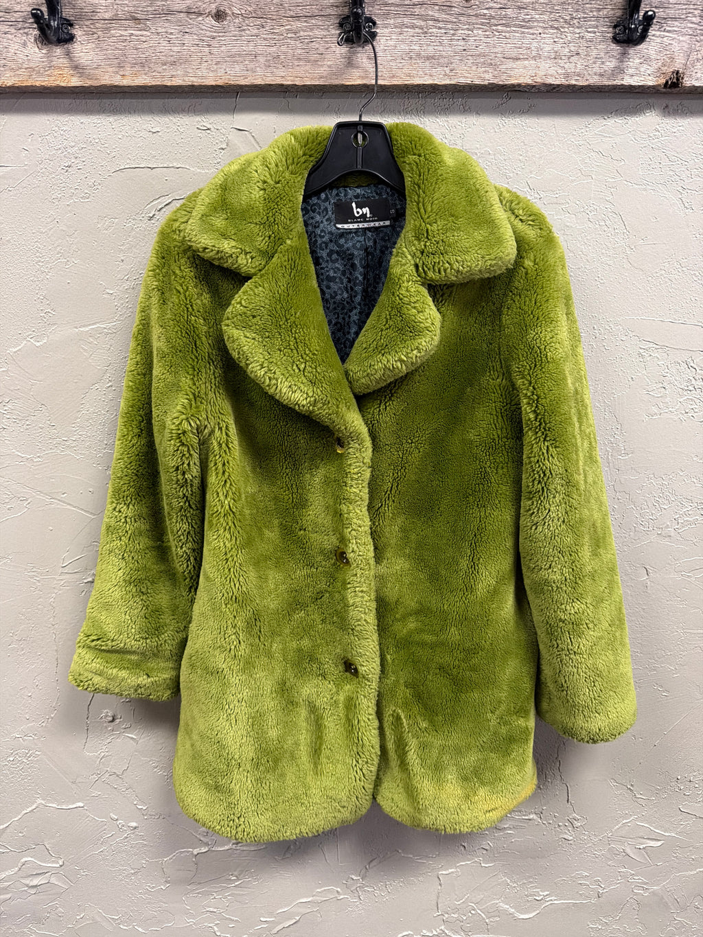 Vtg Blanc Noir Faux Fur Coat