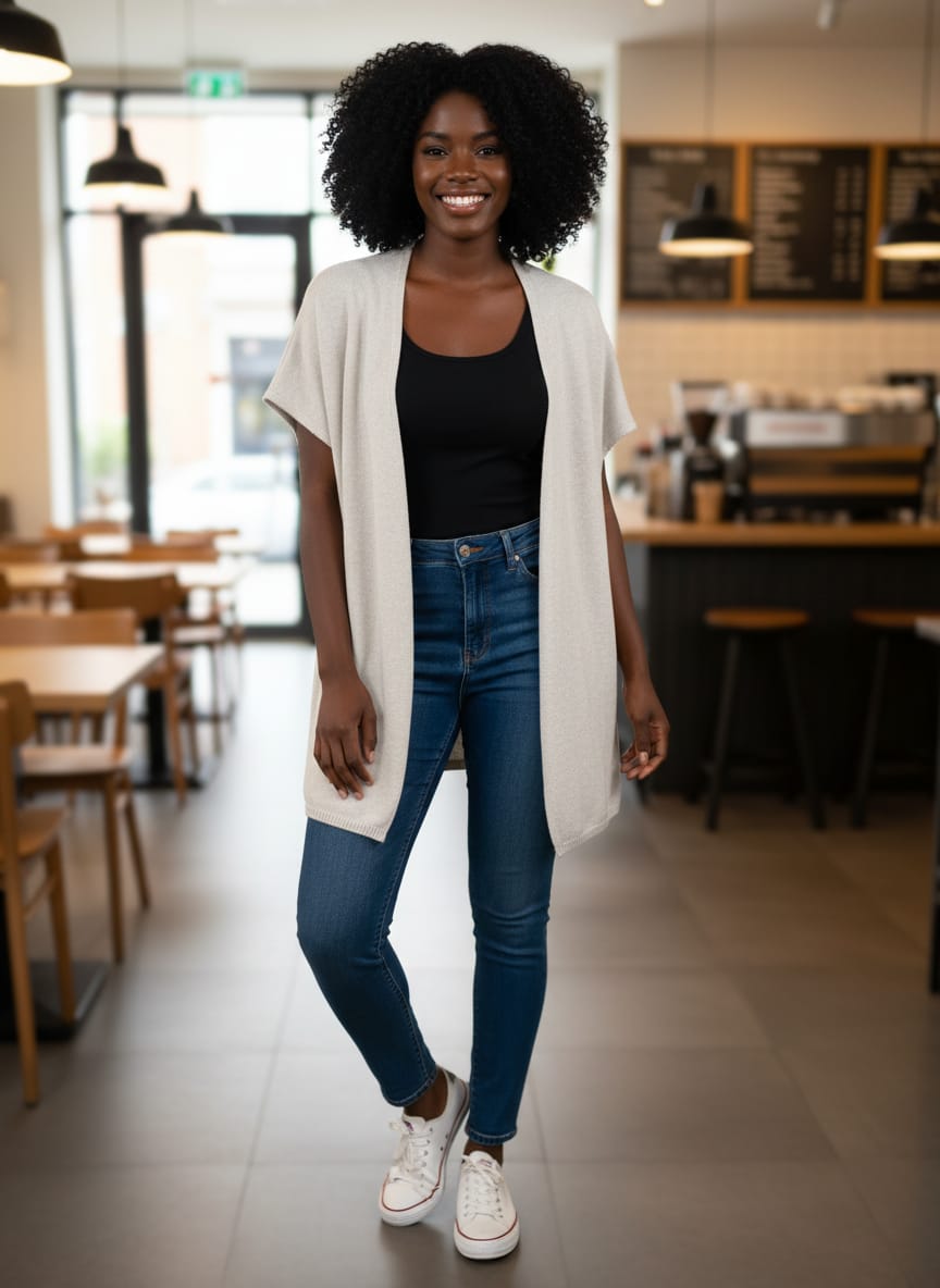 MANGO Short-Sleeve Cardi Vest