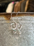 Silver Swirl Drop Earrings